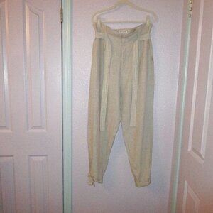 REFORMATION Womens TROUSER Pants Size 14 AVALON Linen POCKETS High Rise BELT Tie